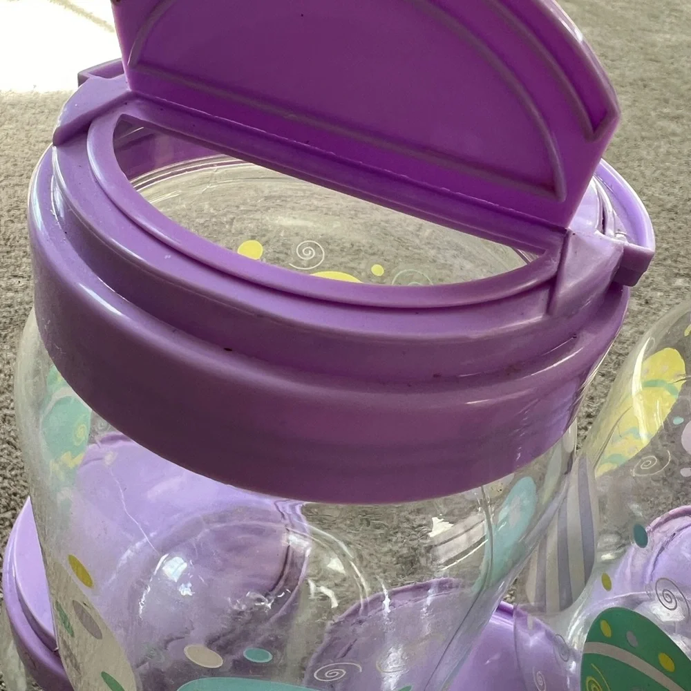 Purple and Blue Party Favor Jars with Festive Designs